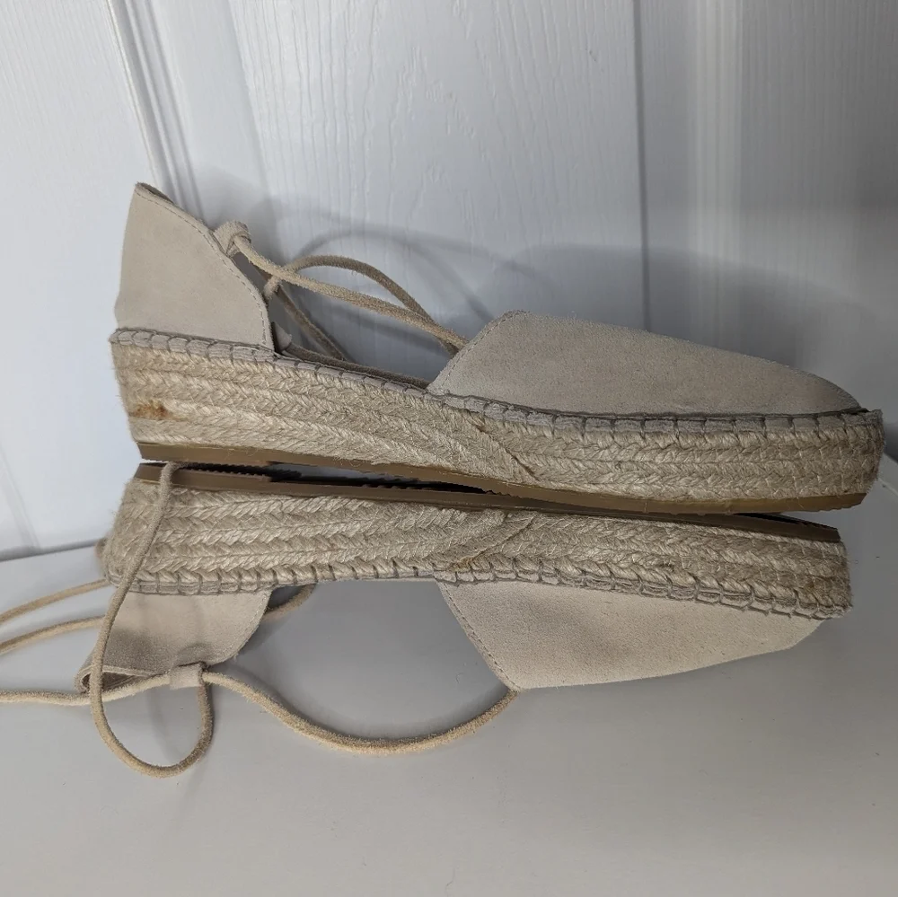 Fabiolas Womens Shoes Spain leather Espadrille Beige Tan Size 40 uS 9.5